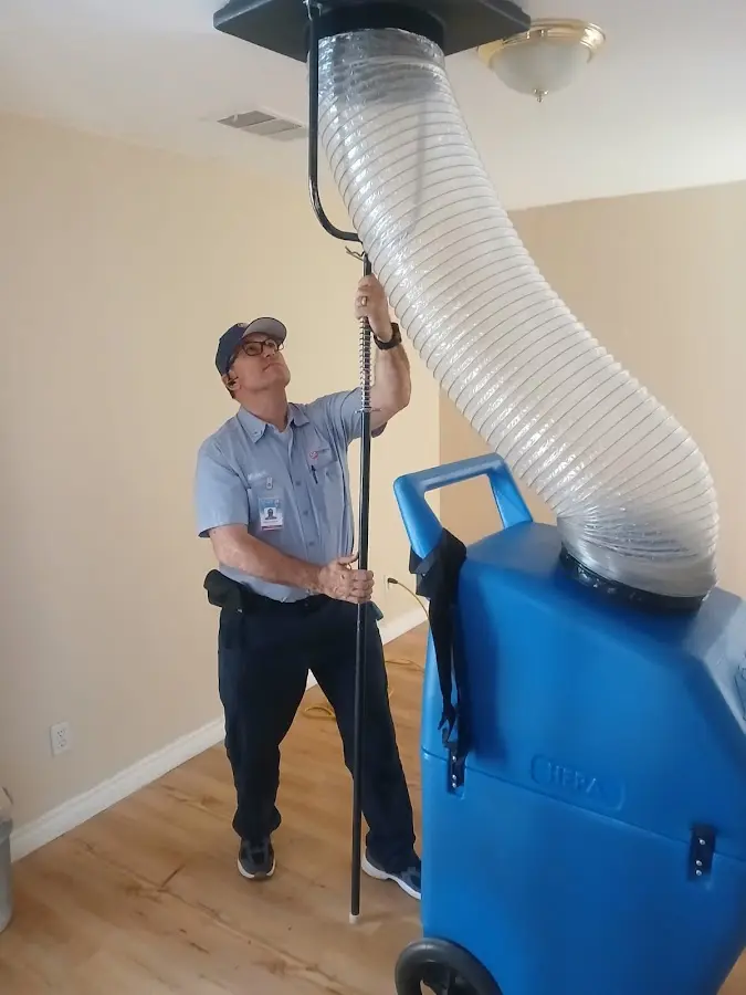 Mini Split Installation technician using HEPA equipment in Tigard